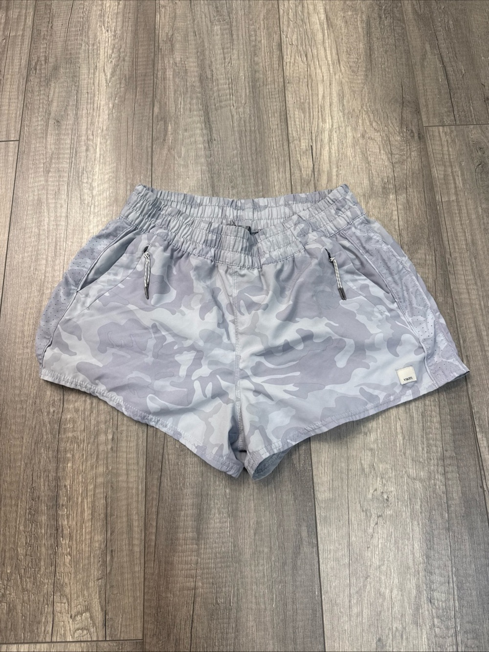 Vuori Light Gray Camo Athletic Shorts